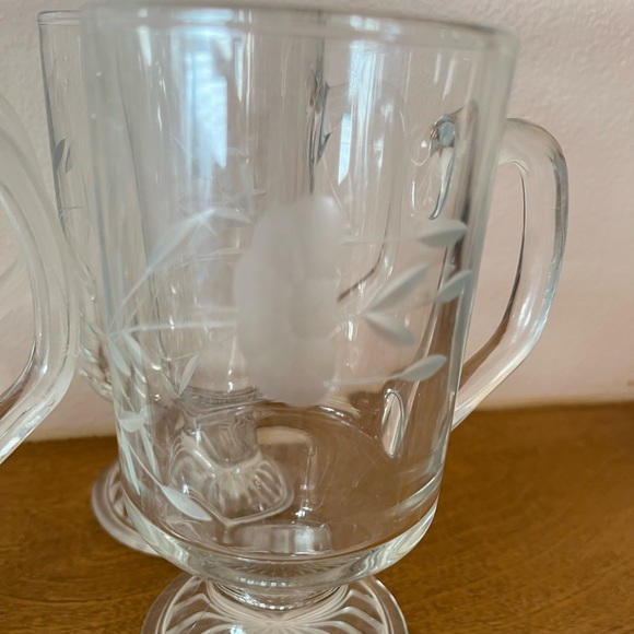 Set Of 10 Princess House Heritage Glass Footed Irish Coffee Mug Tea Cup - Picture 3 of 5